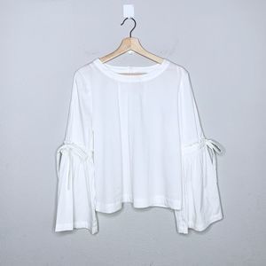 Laundry By Shelli Segal white bell sleeve blouse